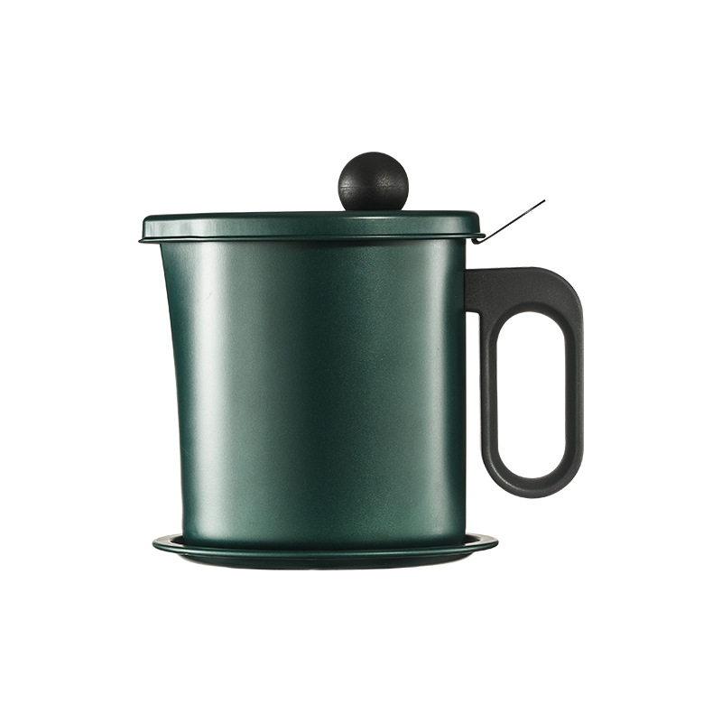 oil pot household stainless steel filter net with lid for oil bottle kitchen storage tank for filter oil pig oil residue