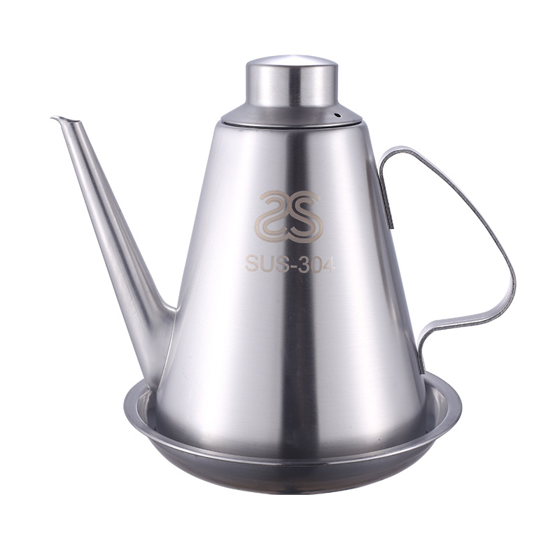 304 Stainless Steel Oiler Household Kitchen Restaurant Oil Bottle Olecranon Anti-Hanging Oil Pot Large Capacity Filter Soy Sauce Bottle