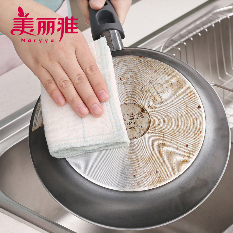 Maryya 8-Layer Three-Piece Dish Towel Plant Fiber Dish Cloth 8-Layer Sparse Oil Filtering Mesh Cloth