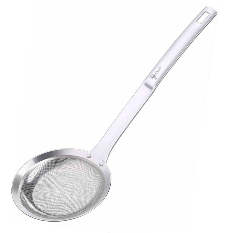 Wholesale Soymilk Filtration 304 Stainless Steel Oil Filtering Spoon Skimmer Colander Household Kitchen Fried Hot Pot Spoon