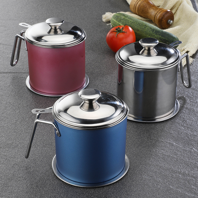 304 Stainless Steel Oiler Large Capacity Oil Bottle Kitchen Supplies Oil Storage Tank Household Oil Filtering Oil Pouring Jar Color