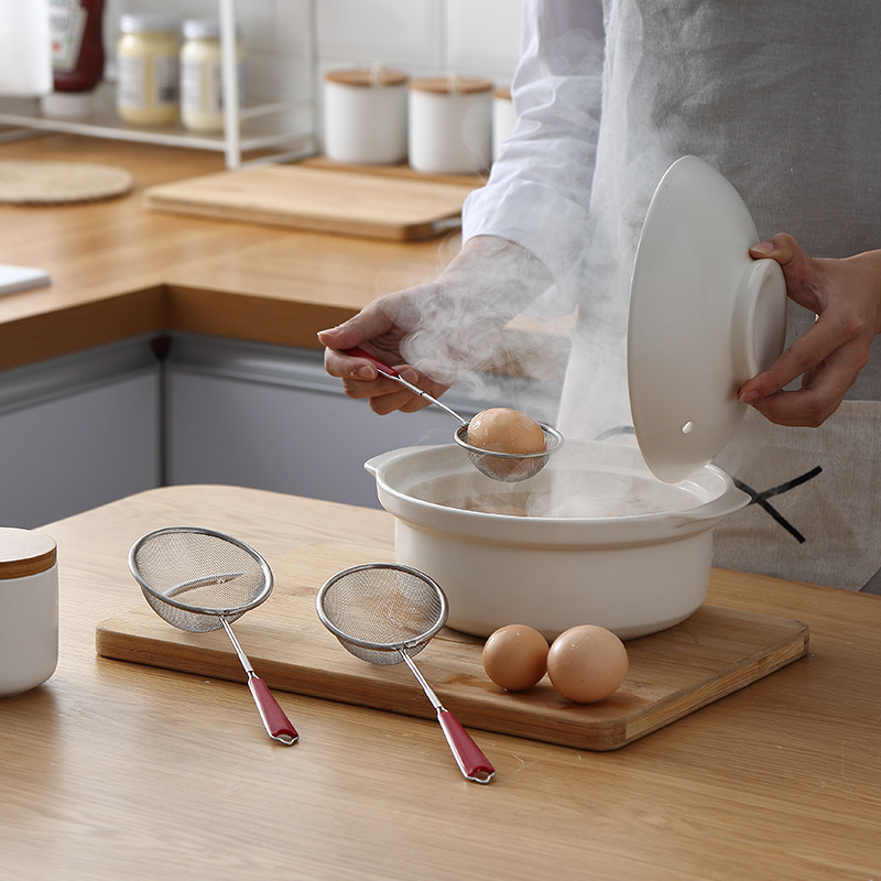 Kitchen Stainless Steel Oil Filter Filtering Strainer Household Fruit Milk Hot Pot Screening Mesh Foam Strainer Spoon Kitchenware Supplies