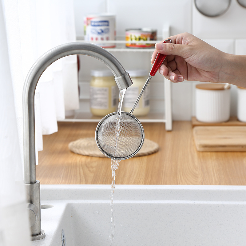 Kitchen Stainless Steel Oil Filter Filtering Strainer Household Fruit Milk Hot Pot Screening Mesh Foam Strainer Spoon Kitchenware Supplies