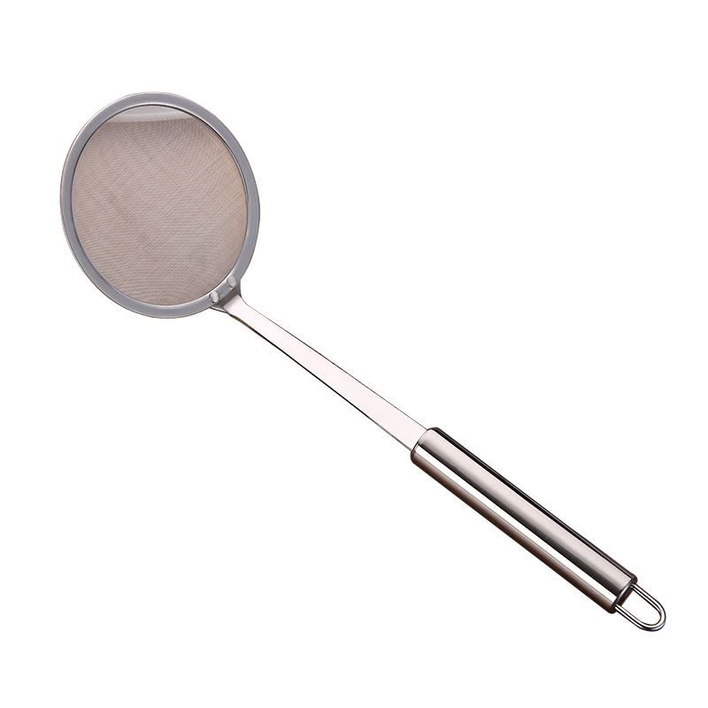 Handheld Flour Sifter Filter Soy Milk Oil Grid 304 Stainless Steel Oil Filtering Spoon Colander Kitchen Oil Strainer Grease Removal