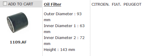 Oil Filter 1109.AF