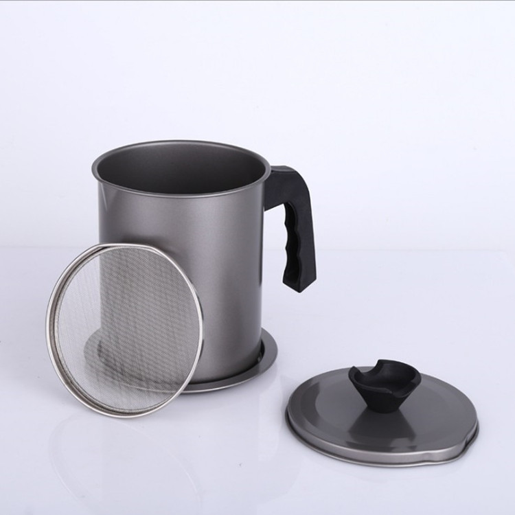 Japanese Oiler Stainless Steel Household Filter Net Oil Storage Tank Oil Filter Artifact Kitchen Oil Bottle Oil Residue Oil Draining Pot
