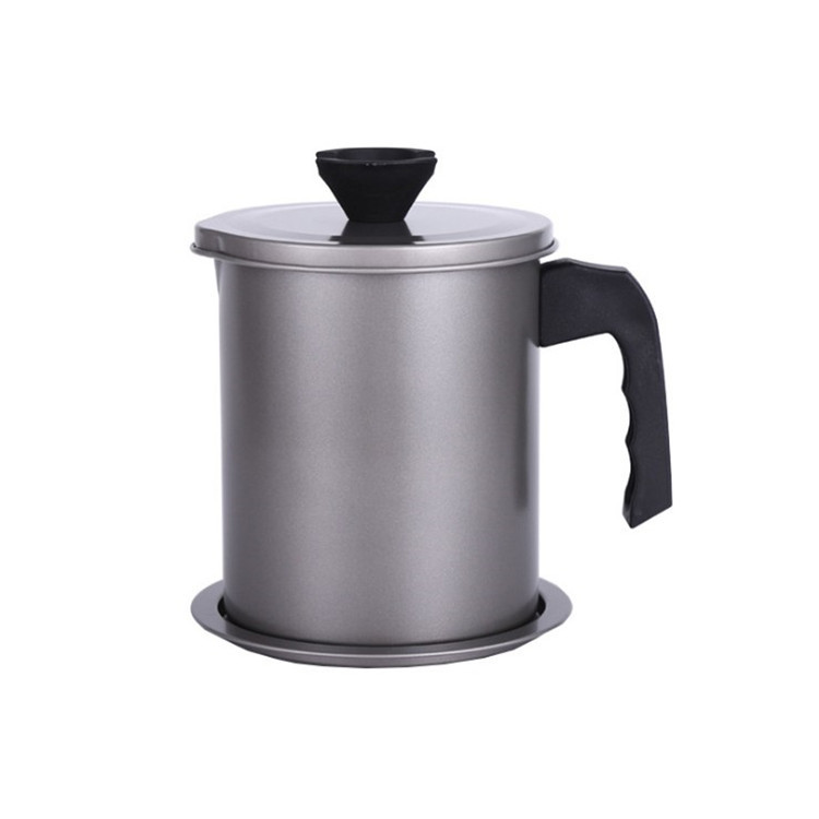 Japanese Oiler Stainless Steel Household Filter Net Oil Storage Tank Oil Filter Artifact Kitchen Oil Bottle Oil Residue Oil Draining Pot