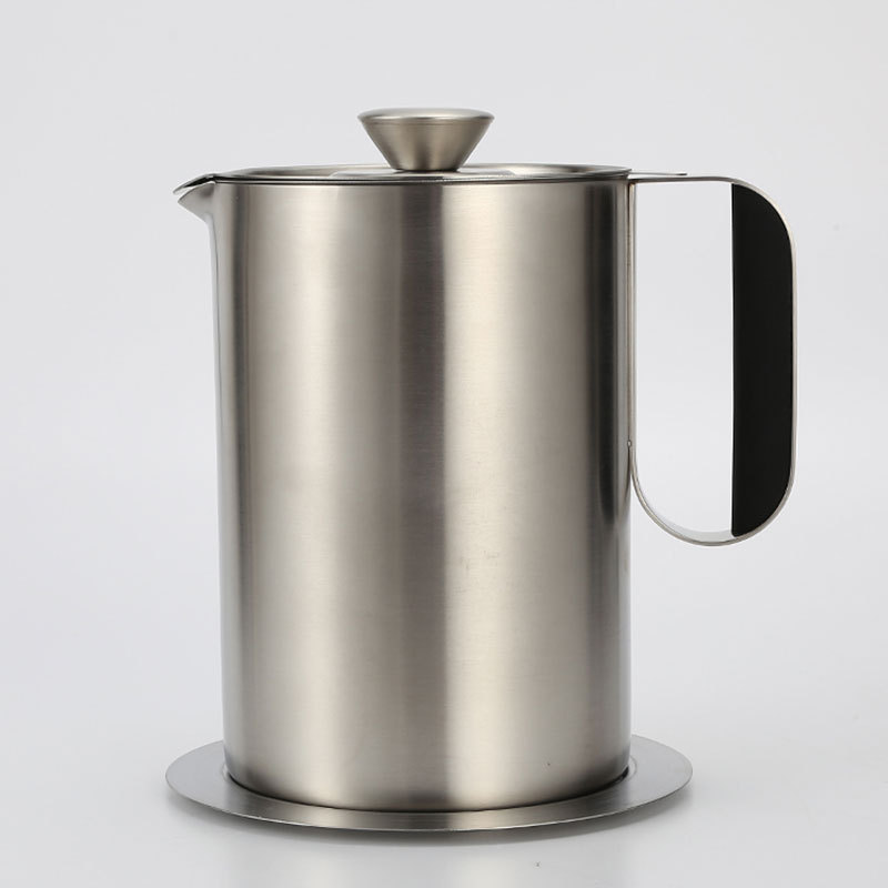 304 Stainless Steel Oil Strainer Jug Household Filter Oil Filter Oil Separator Oil Storage Pot with Lid Factory Wholesale
