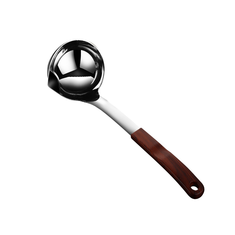 304 Stainless Steel Grease Strainer Creative Oil Soup Separation Spoon Long Handle Ladle Oil Filter Domestic Hot Pot Soup Spoon Kitchenware