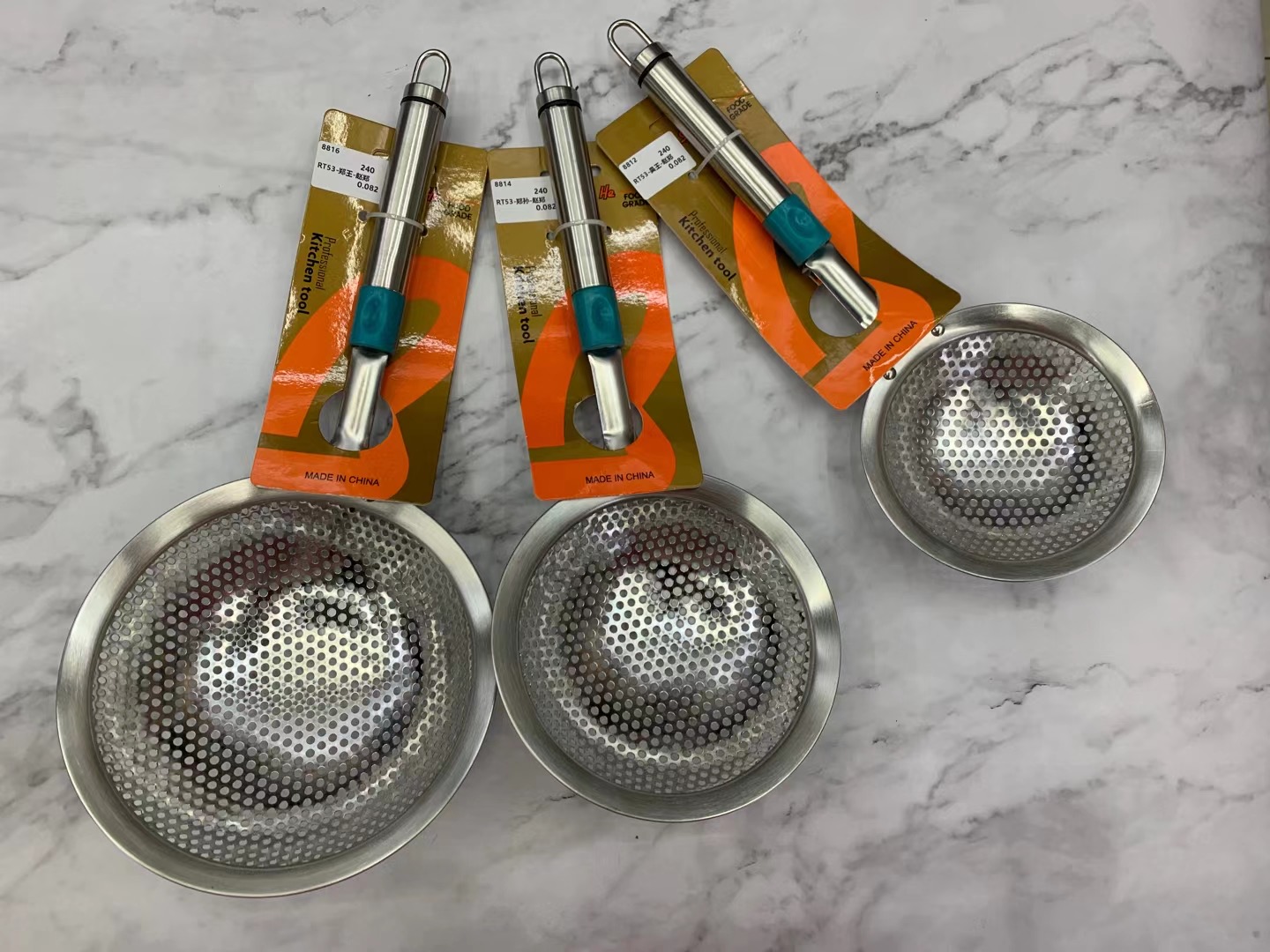 304 Stainless Sieve Filter Household Kitchen Fried Hot Pot Spoon Noodles Strainer Screening Mesh Ladle Oil Filter