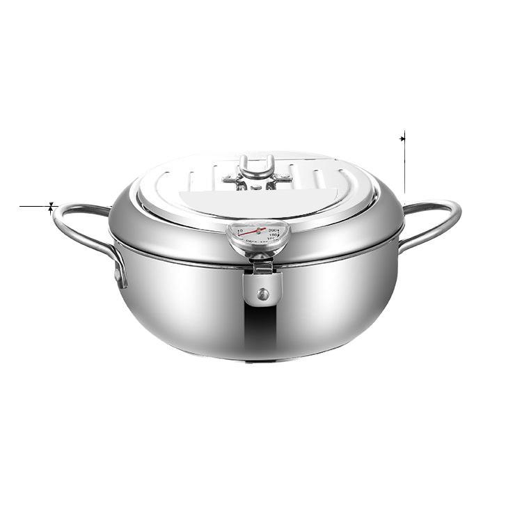 Amazon Deep Frying Pan with Lid Temperature Control Tempura Deep Frying Pan with Oil Filter Rack 20cm Household 304 Deep Frying Pan