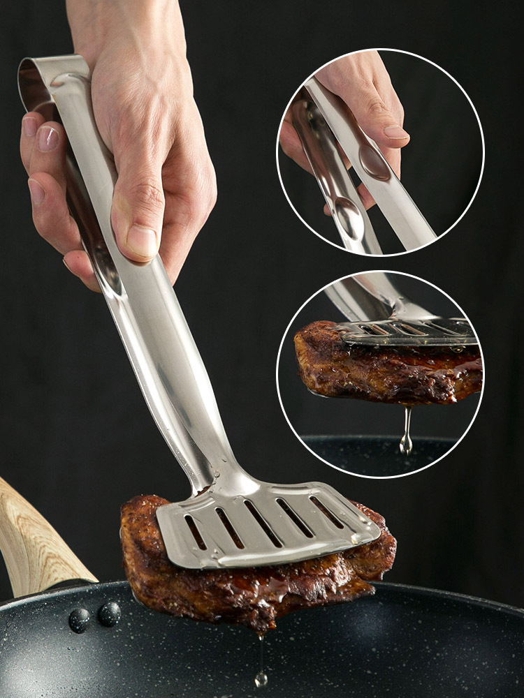 Stainless Steel Spatula Oil Filter Clip Household Steak Spatula Omelette Fried Fish Spatula Flip Fish Shovel 145G