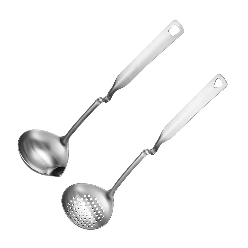 Grease Strainer 304 Stainless Steel Colander Hanging Handle Ladle Oil Filter Factory Direct Sales Hot Pot Slotted Ladle Colander Kitchen Utensils