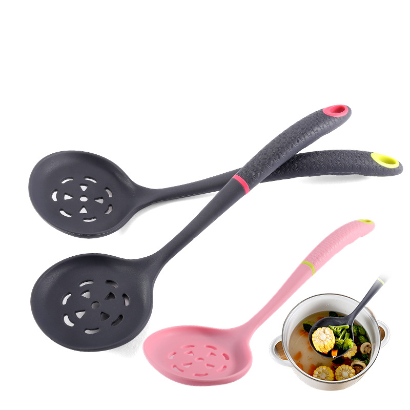 Silica Gel Strainer Practical Ladle Oil Filter Hot Pot Strainer Silicone Kitchenware Non-Stick Pan Filter Colander