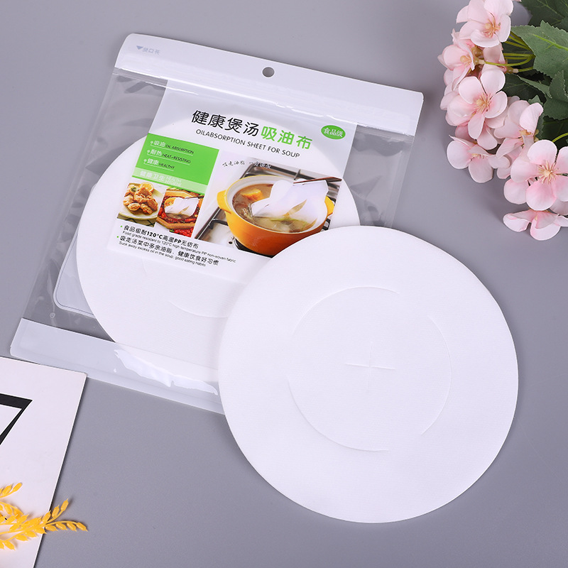 Factory Direct Sales Kitchen Cooking Soup Soup Food Oil Removal Paper Oil-Absorbing Sheets Oil Filter Cloth Non-Woven Fabric