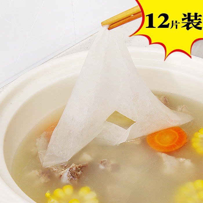 12-Piece Soup for Cooking and Drinking Oil-Absorbing Sheets Kitchen Edible Soup Fried Oil Filter Film for Baking Stew