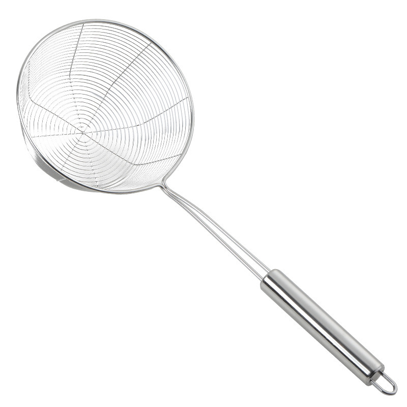 Stainless Steel Fryer Line Colander Hot Pot Spicy Hot Pot Household Kitchen Drain Oil Filter Net Large and Small Size Pasta Spoon Strainer