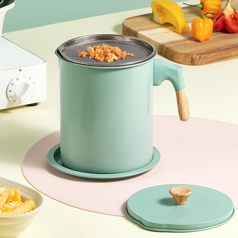 Oil Draining Pot Japanese-Style Oil-Proof Pot Oil Filter Pot Kitchen Oil Storage Supplies Household Oil Strainer Jug Oil Draining Pot