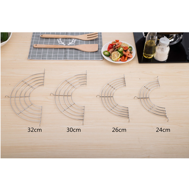 Factory Direct Sales Stainless Steel Oil Draining Rack Kitchen Supplies Frying Rack Semicircle Oil Filter Rack Oil Draining Rack Insulation Bracket