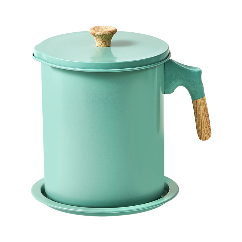 Japanese-Style Oil-Proof Pot Oil Filter Pot Large Capacity with Lid Kitchen Oil Storage Supplies Household Filter Oil Dispenser Cross-Border