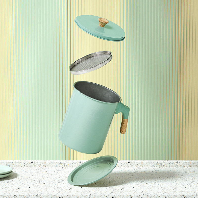 Pot JapaneseStyle OilProof Pot Oil Filter Pot Kitchen Oil Storage Supplies Household Oil Strainer Jug Oil Draining Pot
