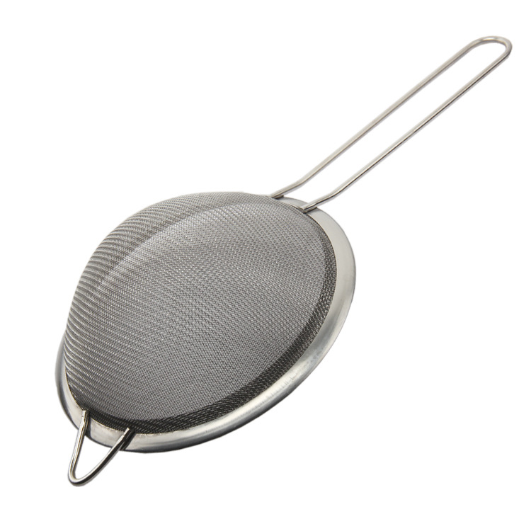 AMW High Quality Stainless Steel Thick WideBrimmed Oil Dipper Oil Filter with Handle Powder Sieve (7~22cm)