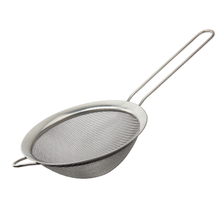 AMW High Quality Stainless Steel Thick WideBrimmed Oil Dipper Oil Filter with Handle Powder Sieve (7~22cm)