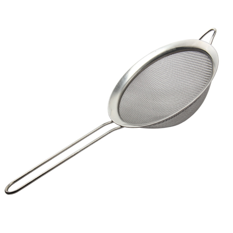 AMW High Quality Stainless Steel Thick WideBrimmed Oil Dipper Oil Filter with Handle Powder Sieve (7~22cm)