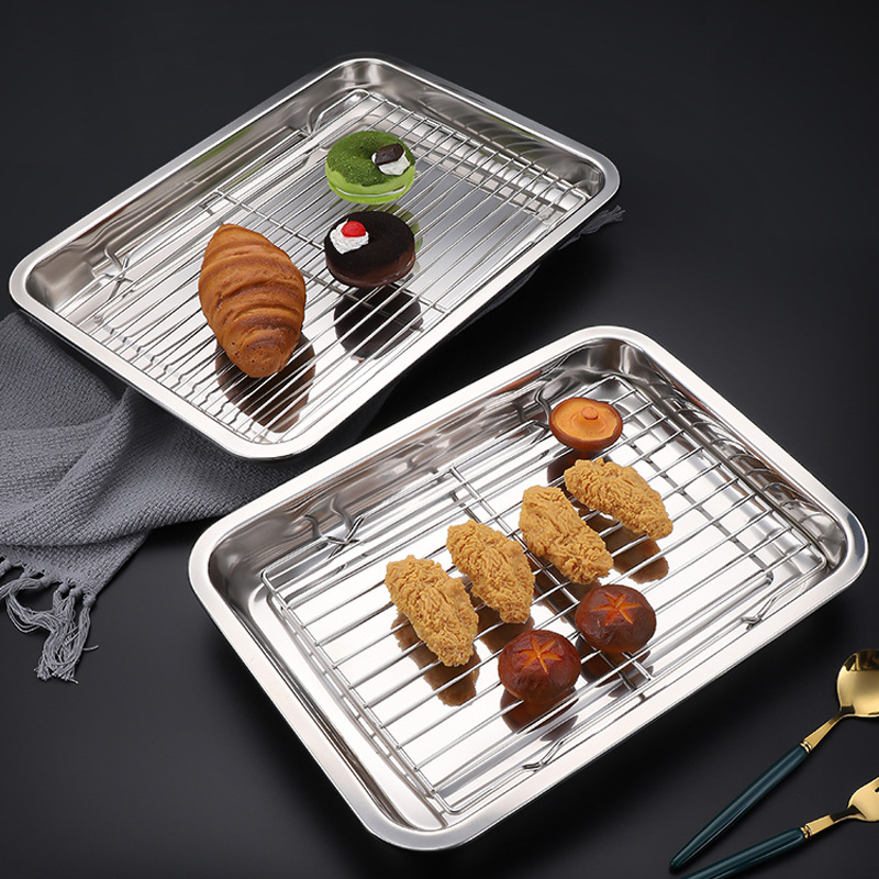 Stainless Steel Draining Rack Small Bread Cooling Rack Oil Filter Net Rack with Feet Barbecue Wire Oil Filter Cake Net