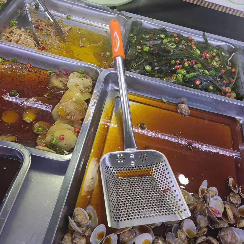 Square Oil Residue Shovel Slag Skimmer Residue Spoon Oil Filter Colander Oil Residue Net Chicken Chop Oil Filter