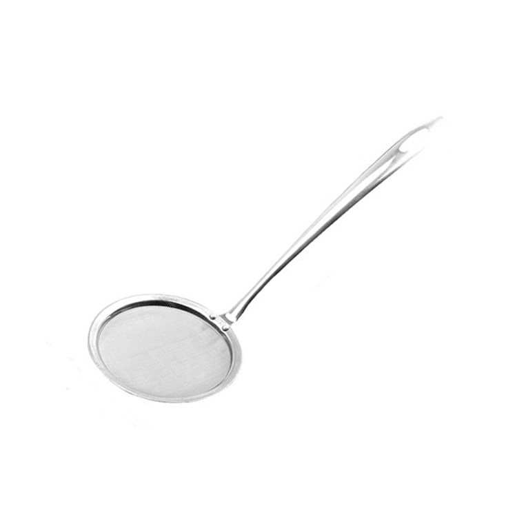 Japanese-Style Thickened Oil-Proof Colander Grease Fully Blocking Sundries over Ladle Oil Filter Mesh Grease Spoon Strainer Spoon-Medium