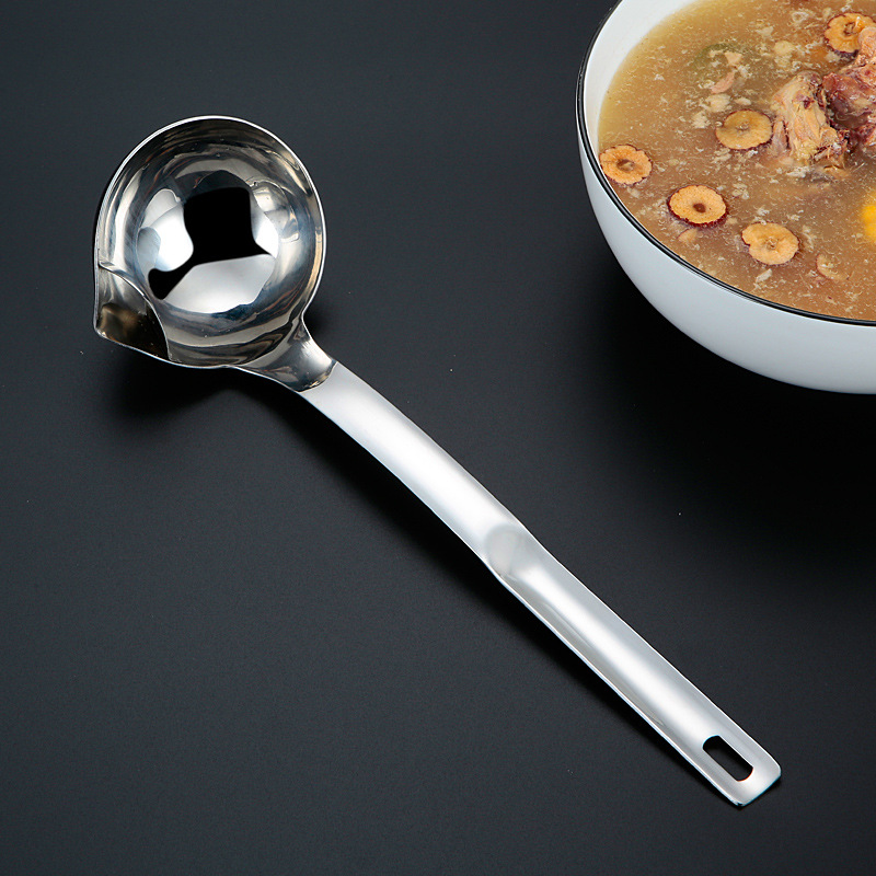 304 Stainless Steel Grease Strainer Oil Dipper Creative Integrated Divided into Oil Dipper Oil Soup Separation Skimming Soup Internet Celebrity Oil Filter