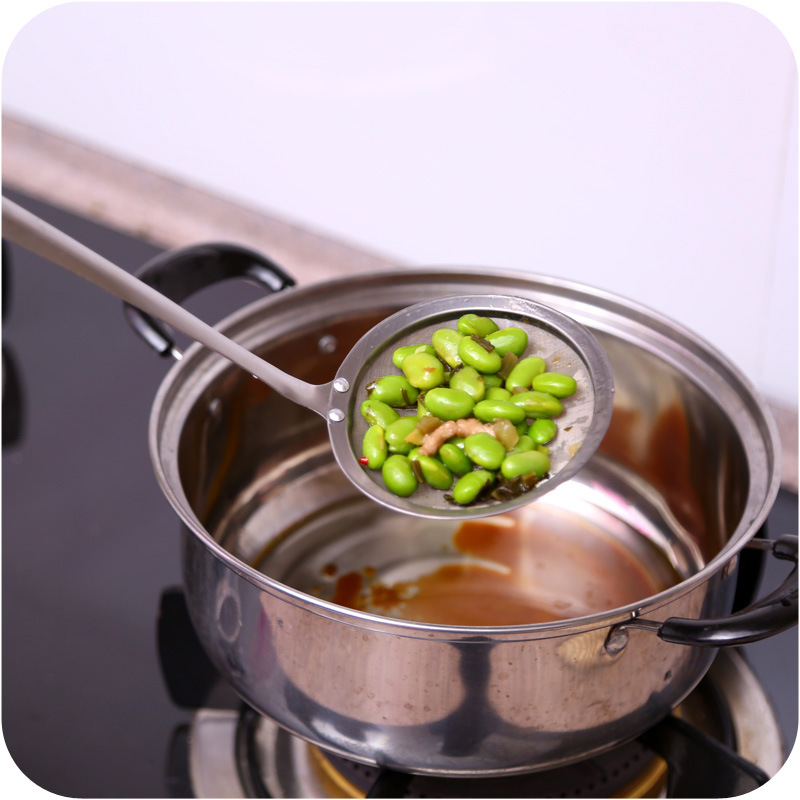 Kitchen Stainless Steel Colander Strainer Creative Filter Oil Dipper Foam Strainer Spoon Oil Skimmer Oil Dipper Oil Filter Mesh Spoon Strainer