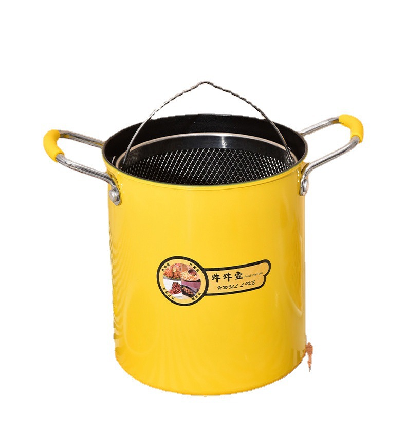 Deep Frying Pan Household Multi-Functional Fashion Frying Pot Small with Oil Filter Mesh Deep Frying Pan Japanese Mini Small Frying Pot