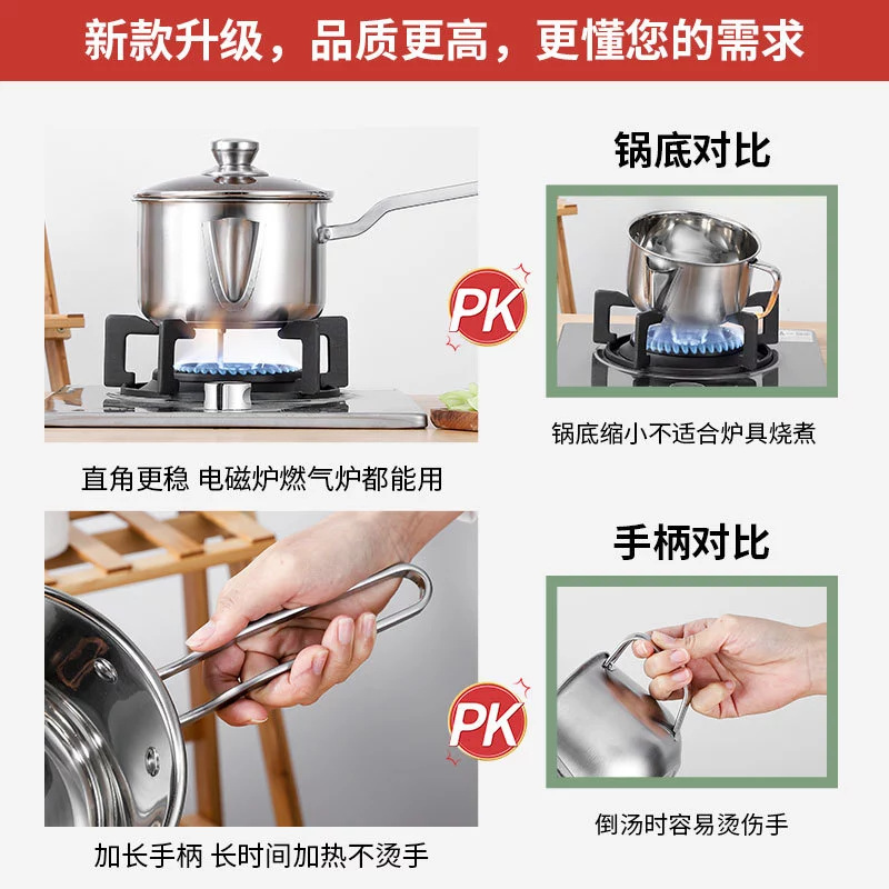 Oil Filter Soup Oil Separator 304 Stainless Steel Milk Pot Household Oil Filter Soup Pot Confinement Oil Removing Pot