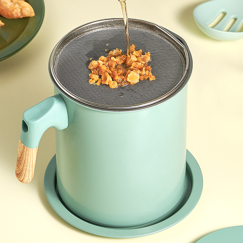 Oil Draining Pot Japanese-Style Oil-Proof Pot Oil Filter Pot Kitchen Oil Storage Supplies Household Filter Oil Dispenser