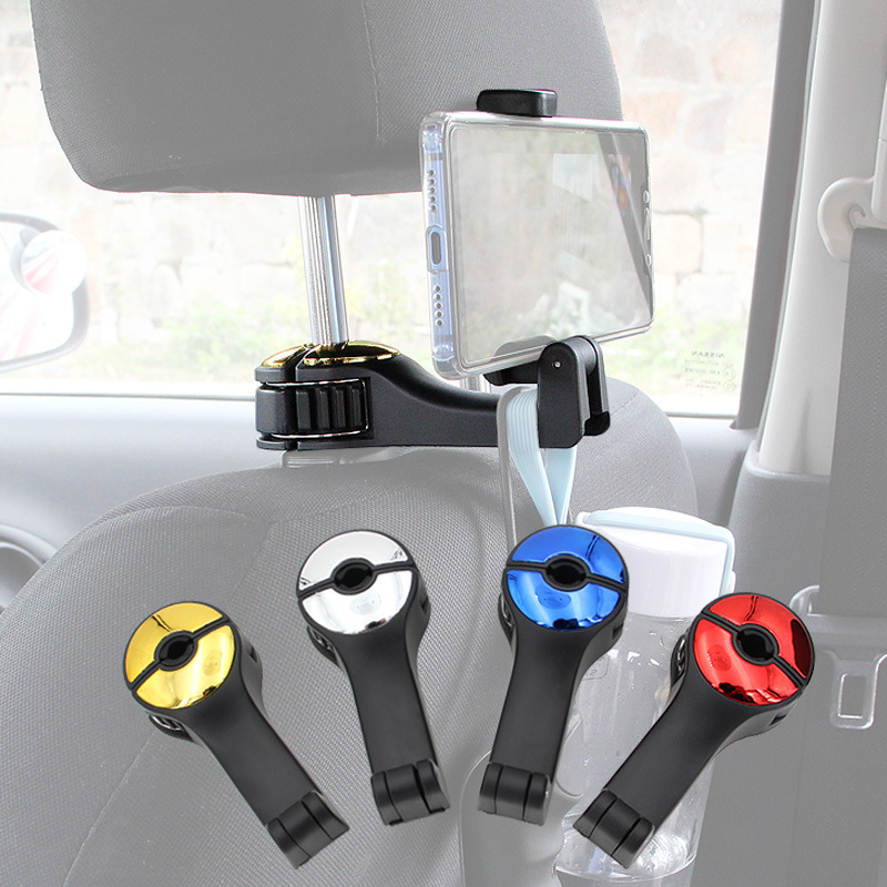 Car Hook Chair Back Hook Lock Buckle Creative Hook Car Multifunctional Rear Car Mobile Phone Holder Hook