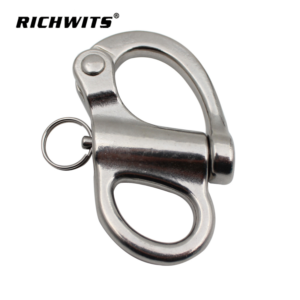 Richwits Stainless Steel 316 Fixed Spring Shackle Sanp Shackle Self-Locking Shackle