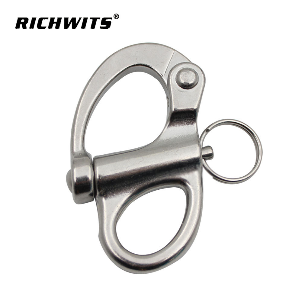 Richwits Stainless Steel 316 Fixed Spring Shackle Sanp Shackle Self-Locking Shackle