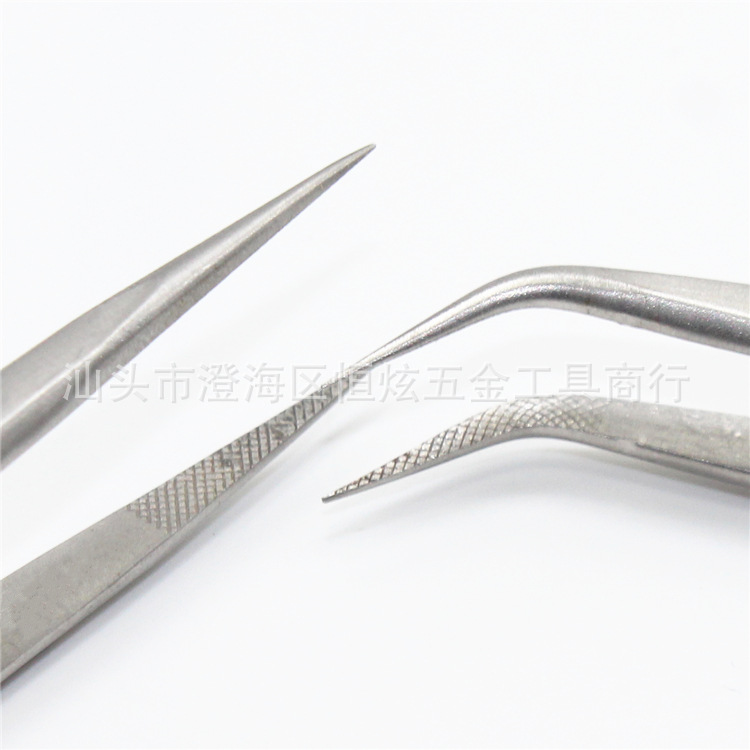 Tweezers Diamond Clip High Elasticity Adjustable Stainless Steel Tweezers with Lock NonSlip Pattern Lengthened Tweezers