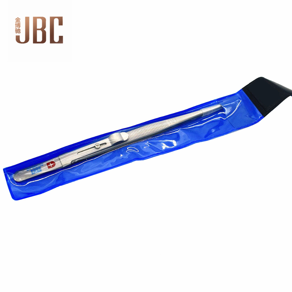 Locking Tweezers Diamond Jewelry Clip Gem Tweezers Adjustable Lock Non-Slip Stainless Steel Slotted Precision Tweezers