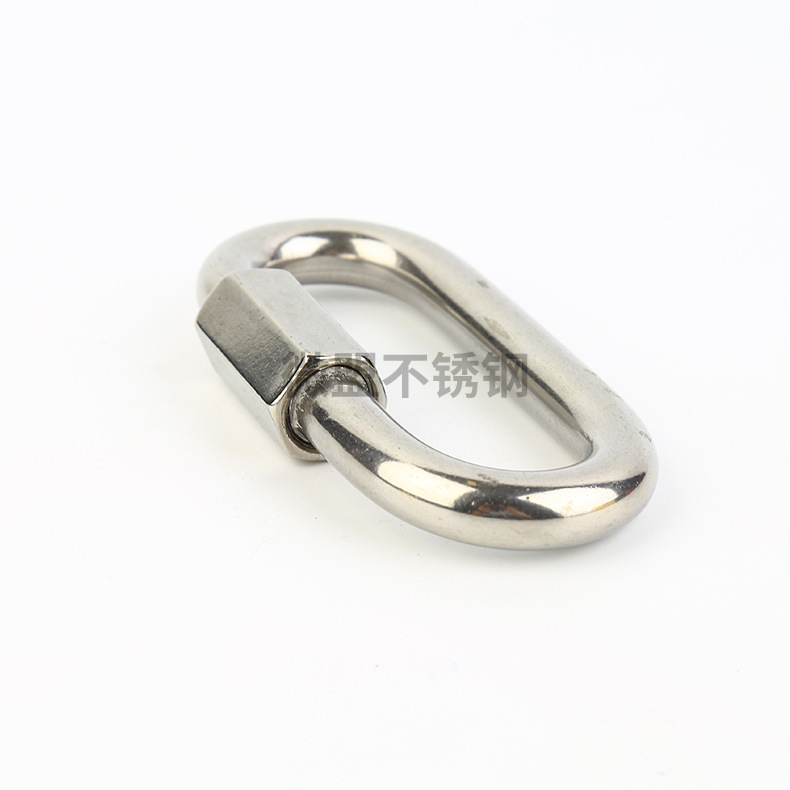 304 Stainless Steel Fast Connecting Ring Stainless Steel Carabiner Dog Leash Quick Buckle Triangle Lock pao dao kou