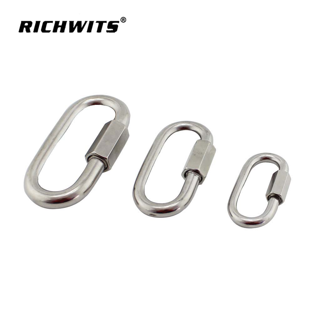 richwits Stainless Steel 304 316 Fast Connecting Ring Chain Link Buckle Triangle Lock Latch