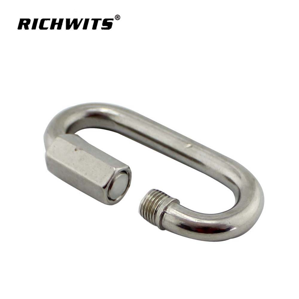 richwits Stainless Steel 304 316 Fast Connecting Ring Chain Link Buckle Triangle Lock Latch