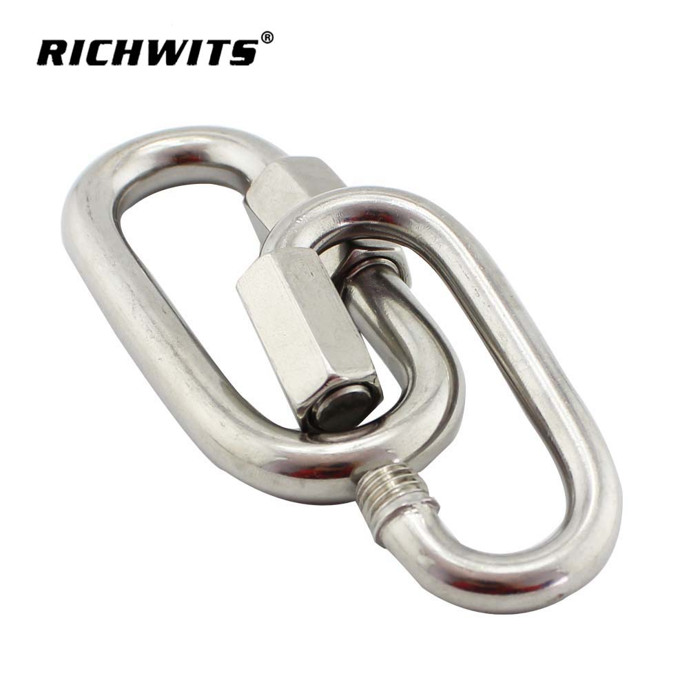 richwits Stainless Steel 304 316 Fast Connecting Ring Chain Link Buckle Triangle Lock Latch
