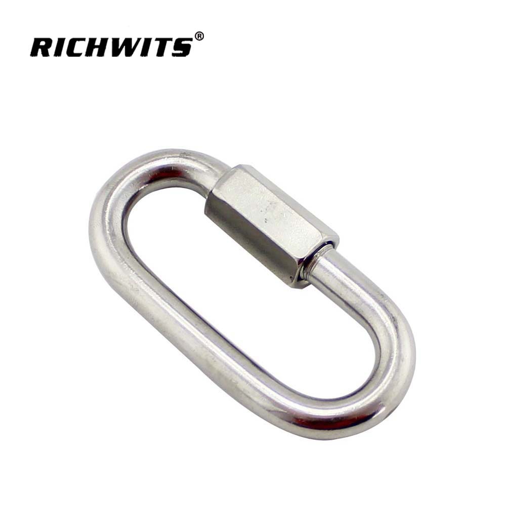 richwits Stainless Steel 304 316 Fast Connecting Ring Chain Link Buckle Triangle Lock Latch