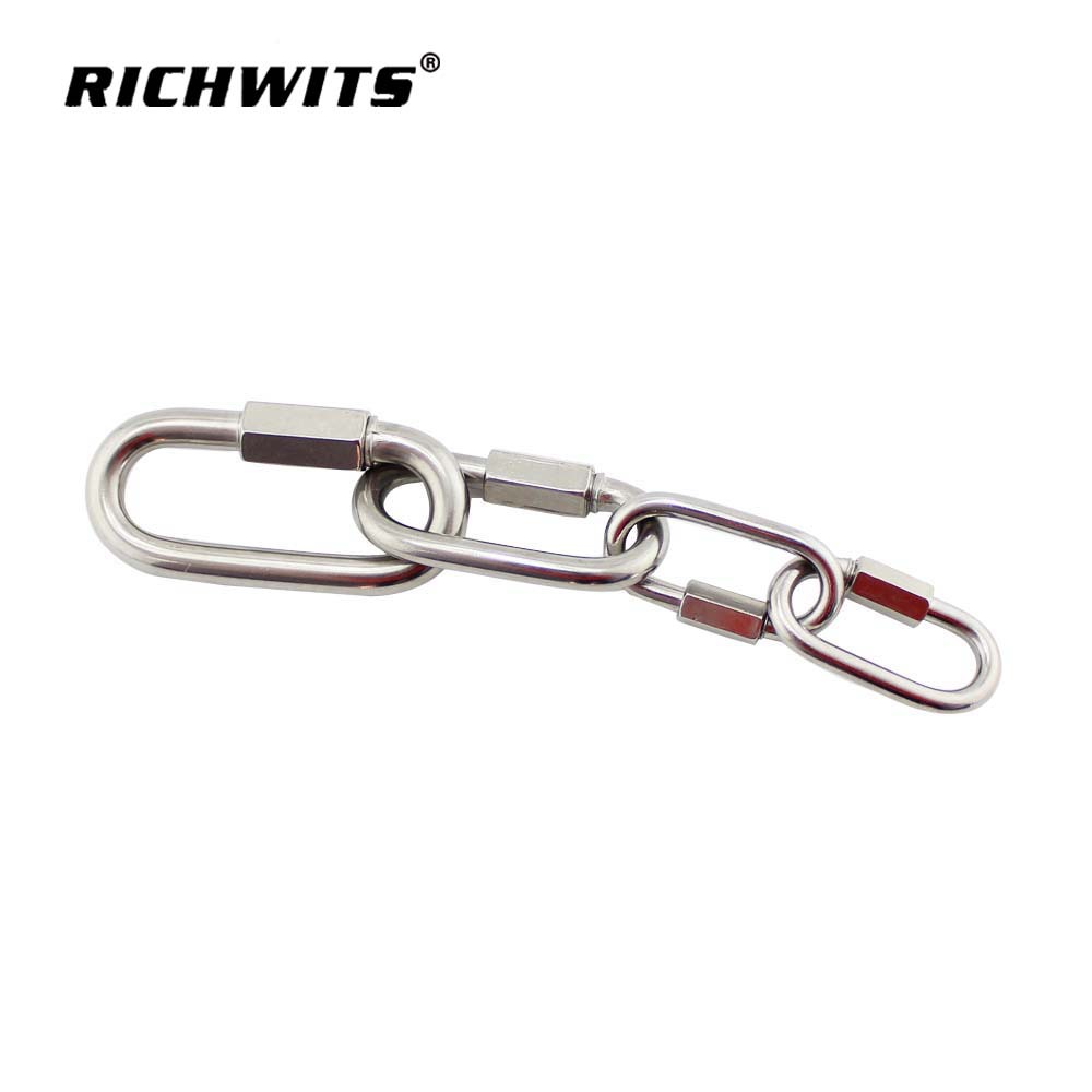 richwits Stainless Steel 304 316 Fast Connecting Ring Chain Link Buckle Triangle Lock Latch