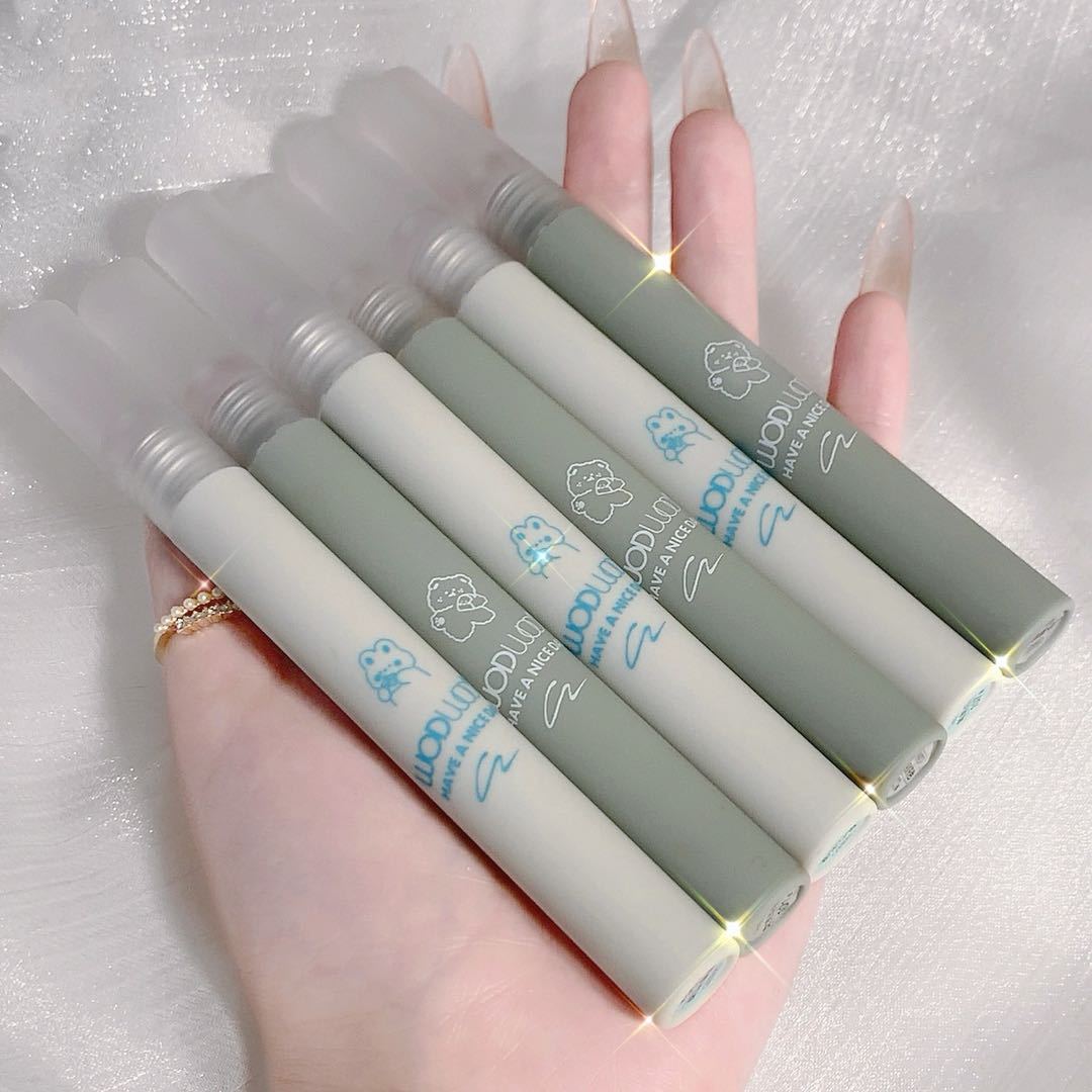 Wodwod White Tube Lip Lacquer Mirror Water Light Roof Air Lip Lacquer Lock Color Moisturizing Summer Light No Stain on Cup Lip
