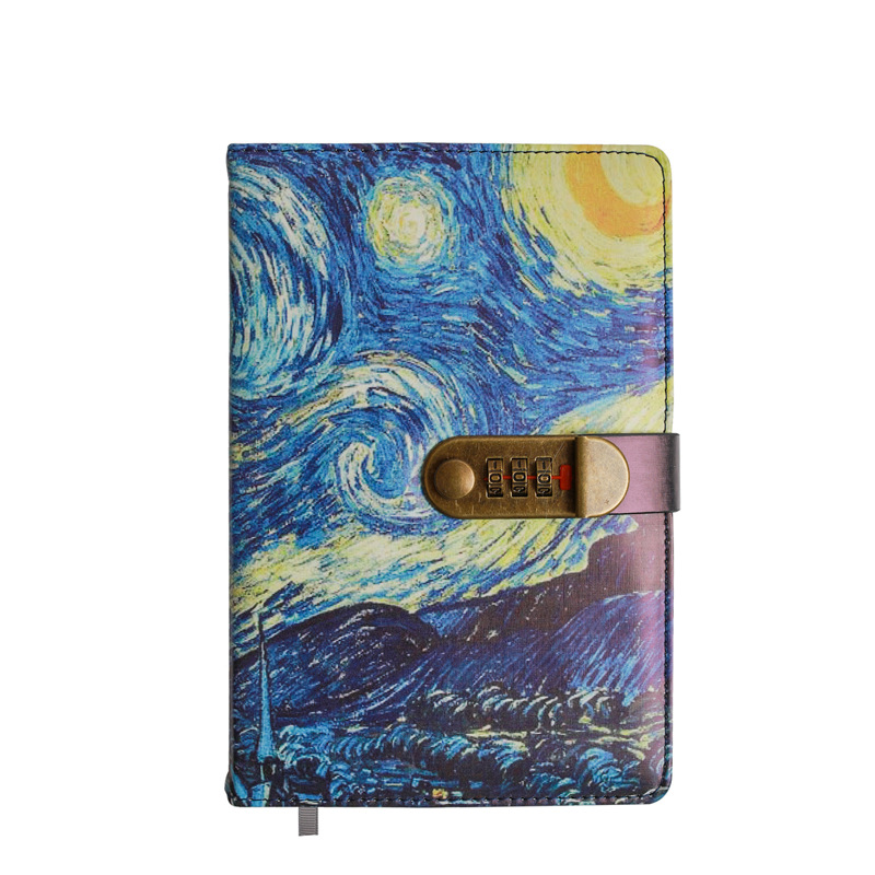 Starry Sky Password-Protected Noteboy Diary with Lock Password-Protected Noteboy Creative Journal Book Student Notepad Notebook Journal Book