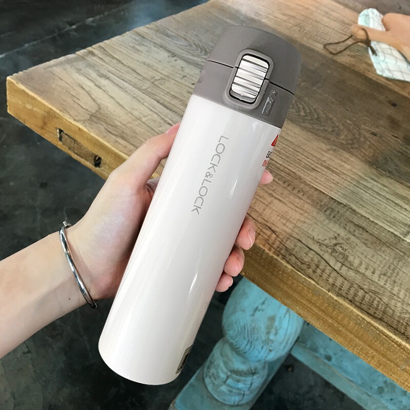 Lock Vacuum Cup Colorful Bounce Cover Mug 390ml Portable Vehicle-Mounted Printed Gift Lhc3222 Water Cup